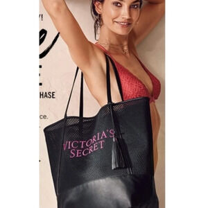 Victoria's Secret Black Mesh Tote Bag Limited Edition